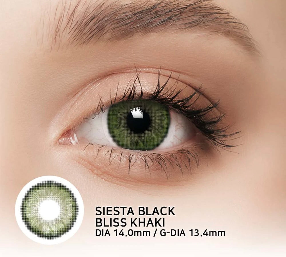 Pupilente Siesta Black Bliss khaki